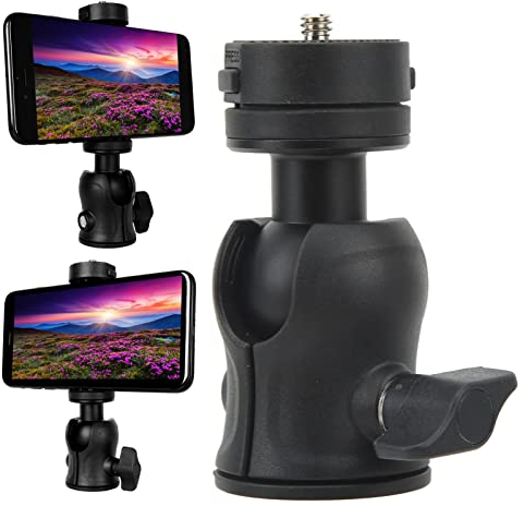 Goshyda -Stativkugelkopf, um 360 Grad Drehbare Stativkopf-Kamerahalterung mit 1/4-Zoll-Schraube und U-förmigem Rillendesign für Einbeinstativ-Gleitschiene