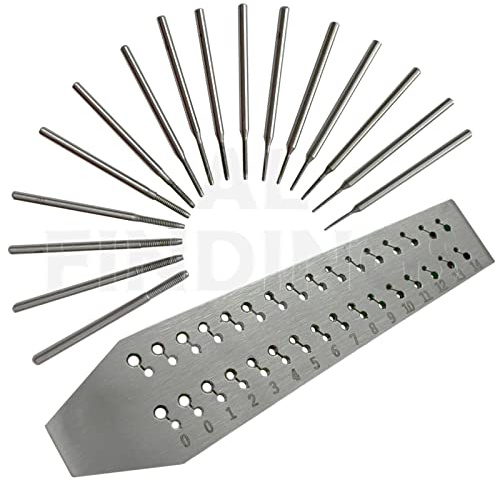 Jewellers Tools Juego de 16 grifos y troqueles de 0,3 mm a 2 mm para reloj y mini herramienta de reparación