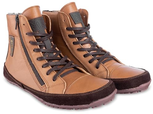 Magical Shoes Barfotaskor Alaskan, fodrade, för kvinnor och män, snörkängor, stövlar för vintern, minimalistiska halvstövlar, barfotastövlar, läderskor, vinterskor, minimala boots, 45 EU Weit