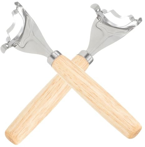 MAGICLULU 2stücke Holzgriff Maiskörner Entferner Manueller Edelstahl Mais Peeler Küchenwerkzeug Für Schnelles Und Sauberes Abtrennen Von Maiskörnern Leicht Und Platzsparend