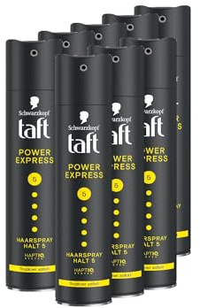 Schwarzkopf Taft Haarspray Power Express (8x 250 ml), Haltegrad 5 Haarstyling, Haarspray für alle Haartypen, trocknet sofort, Vegane Formel* | Haltegrad 5, Für alle Haartypen, Trocknet sofort, Vegane Formel