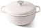 Kordisen Casseruola in Ghisa Smaltata 28 cm/5.7L con Coperchio, per Cuocere il Pane a Lievitazione Naturale, Adatta al Forno Fino a 260°C, Robusta e Capiente, Bianco