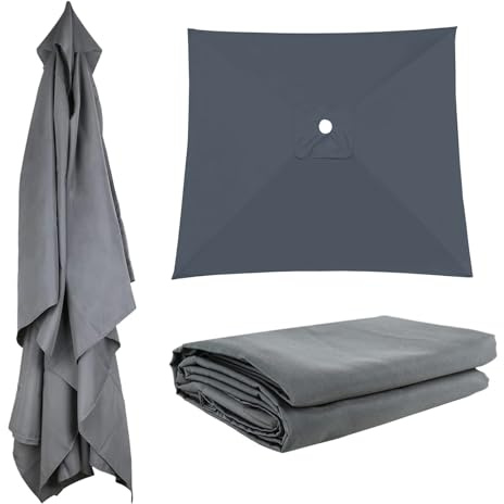Telo Di Ricambio Per Ombrellone Rectangle 2x3m - Square Copertura Per Ombrellone Tela Di Ricambio Baldacchino 2x2m 3x3m - Impermeabile UV30+, Per Ombrelloni Da Patio, Tavolo Da Mercato(Greys,300X300cm