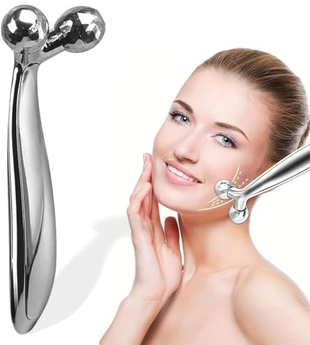 Rullo per Massaggiatore Viso Lifting, Massaggiatore Viso 3D, Ruller Rotante a 360° per Viso per Modellante, Rassodante, Antirughe
