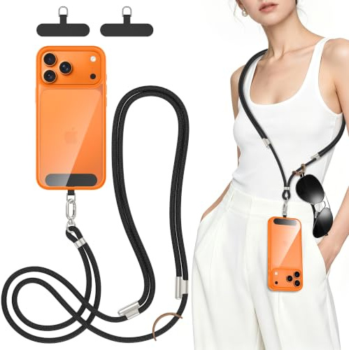 Rockbamb Crossbody Phone Lanyard Multi-use Neck Strap with 2 Tabs | Adjustable crossbody phone strap, Anti Theft，sunglass loop,Compatible with Most Phones, Perfect for keys, ID badges & more