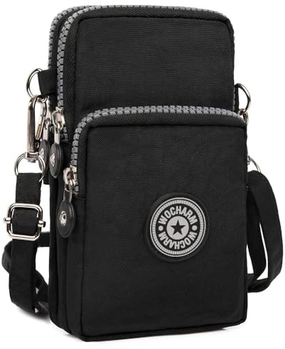 Best World 4 Yu Lightweight Nylon Crossbody Bag Cellphone Wallet for Women Girls Mini Shoulder Purse, Small Bag for Dog Walking with Long Strap