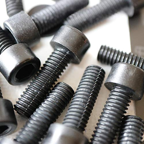 50x schwarze Nylon-Inbusschrauben M6 x 20mm, Muttern & Scheiben