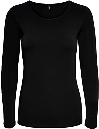 Only Mujer Onllive Love Life L/s Oneck Top Noos Jrs Camiseta Not Applicable, Negro, XL