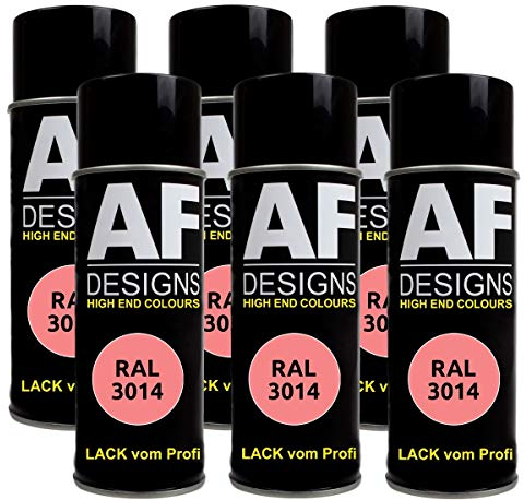 6 X RAL vernice spray per auto, vernice colorata RAL3014, rosa antico, opaco