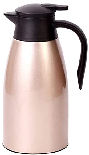 Webao Termo de 2 litros de acero inoxidable, con cierre de punta rápida, doble pared, para té y café, color dorado