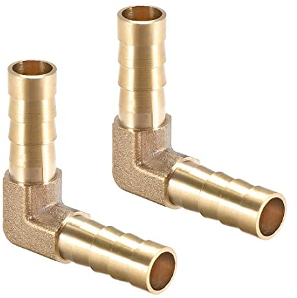 PATIKIL 2 Pezzi Gomito Tubo Tubatura Connettore Attacco 8mm Raccordo Ottone Flessibile 90 Gradi Barb Ottone Flessibile Raccordo per Aria Acqua Olio Gas Carburante