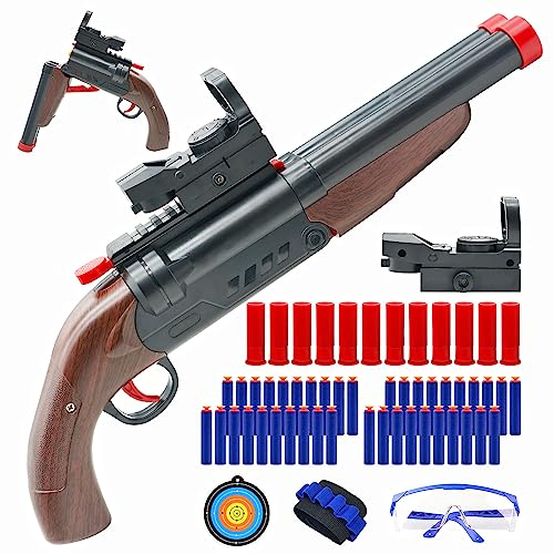 Schiuma Blaster Toy - Doppio Tubo Morbido Proiettile Pop-Up Shell, 2-in-1 Pistola Blaster Schiuma, Regalo Per Bambini, Giocattolo Giovanile Soft Bullet Education Model Game, 6+Boys…