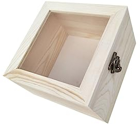 GOOHOCHY Diy Everlasting Flower Wooden Box Wooden Case Plain Boxes for Presents