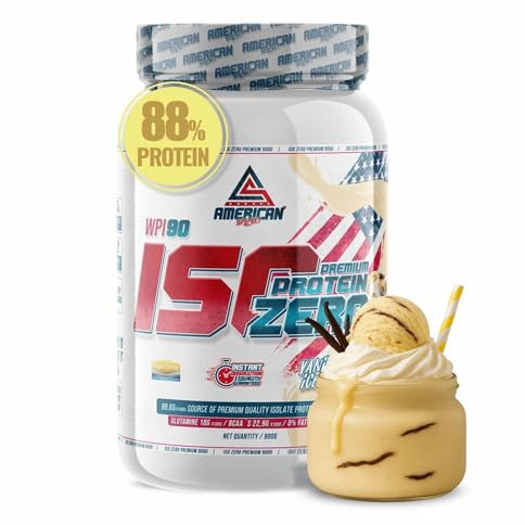 AS American Suplement | Proteina Isolada Zero 900g | 0% Azúcares y 0% Grasa | Proteina Whey Isolate | Iso Whey Zero | Proteinas Isolate | Aumenta Músculo Sin Grasa | Vainilla | Bajo en Carbohidratos.