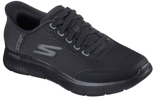 Skechers herr Go Walk Flex Netro Sneaker, Svart textil syntetisk, 43 EU