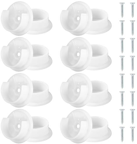 16st Kleiderstangenhalter, Kleiderstangenhalterung Massiv Closet Pole Sockets Kunststoff Kleiderschrankrohrkappen für Zuhause Bekleidungsgeschäft Schrank 3,5cm Stangenzubehör
