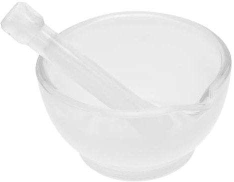 LAPYAPPE Mortero De Vidrio Multifuncional 90 Ml Bol De Moler Práctico Resistente a Altas Temperaturas Para Especias y Medicamentos Uso Cocina y Laboratorio