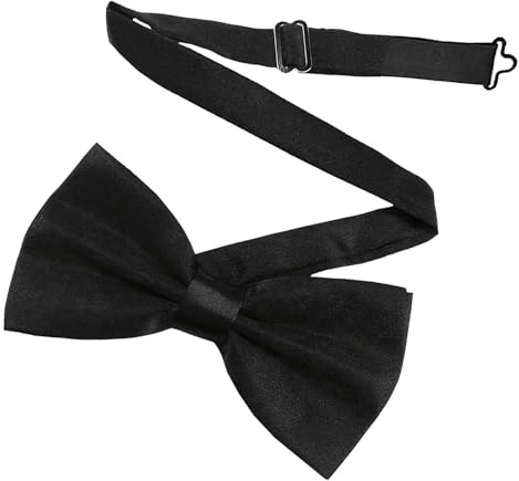 HDXH Men's Pre-Tied Bow Tie,Adjustable Bowtie,Solid Colour Paisley Bowtie,Black Bow Tie for Men,Bow tie For Wedding Party etc(Black)