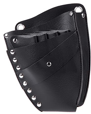 LUCKDANO Portaforbici Barbiere in Pelle - Fondina Parrucchiere in Pelle PU con Cintura Staccabile, 4 Tasche per Forbici e 2 Scomparti Principali per Strumenti, Leggero e Resistente