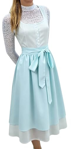 Abito Oktoberfest Donna Dirndl Donna Midi Tenue Traditionnelle Allemande Festival Elegante Abito da Festa con Corpetto Tradizionale e Laccetti sul Davanti Stampa Floreale Ideale Vestito Festa
