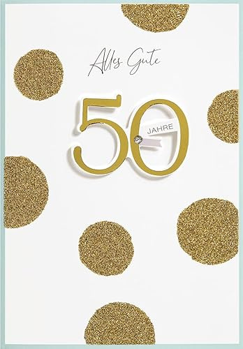 Perleberg hochwertige Geburtstagskarte zum 50. Geburtstag - edle Karte zum Geburtstag mit Umschlag - schöne Geburtstagskarten 11,6 x 16,6 cm - Karte Geburtstag für eine gelungene Überraschung