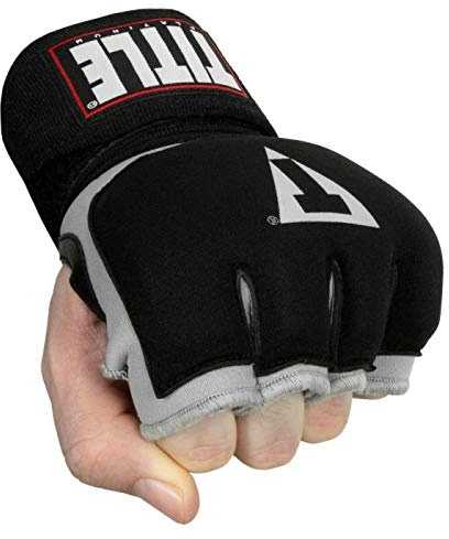 Title Boxing Platinum Prime Gel Fist Wraps 2.0, Black/Silver, Regular