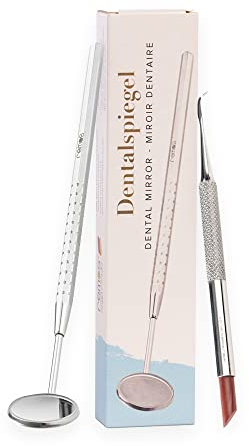 REMOS Zahnverfärbungsradierer mit Plaqueentferner - Dentalspiegel SET Edelstahl