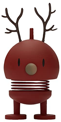 Hoptimist - Renne Bumble - Figurine - Design Nordique - Décoration Scandinave - 6,4 x 5,9 x 9,5 cm - S - Berry