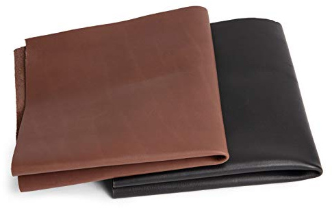 CLUB4BRANDS Cuero | Negro | Cuero granulado semiporoso, levemente encerado | Piezas de cuero precortadas | Artesanía de cuero, para la artesanía, tapicería, decoración | piezas de cuero | Format A2
