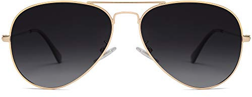 SOJOS Classic Aviator Polarized Sunglasses for Men Women Vintage Retro Style,Gold/Gradient Grey