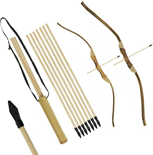 FLITZEBOGEN Bamboo Set - 32 Zoll - Kinderbogen- für Kinder ab 5 Jahren, Anfängerbogen, Recurvebogen (Set mit 10 Pfeilen)