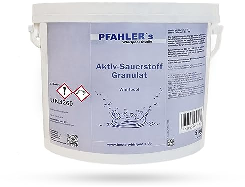 Aktivsauerstoff für Whirlpool, Pool, Swim Spa. 5kg Eimer. Aktiv sauerstoff Granulat Wasserpflege Made in Germany