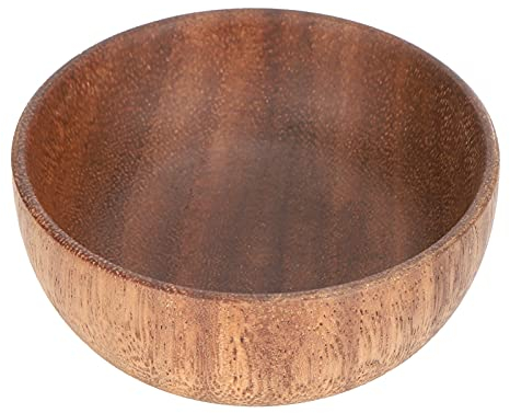 Sunicon Cuenco redondo de calabaza, cuenco pequeño de madera de calidad alimentaria, cuenco de vajilla de inmersión japonesa multifunción para cocina