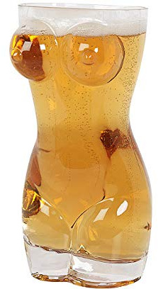 CT HOUSEWARES Ocean 8 Unique Pint Glass – Body Shaped – Pint Glass – Unique Stylish – for Home Parties, Clubs, Events
