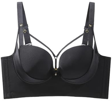 MOONBADI BH Damen ohne bügel Schwarz Damen Komfort Starker Halt Rückenstütze Ungepolstert Ohne Bügel Gegen Hängebrust Brüste Klassische BHS t-Shirt BH 110C