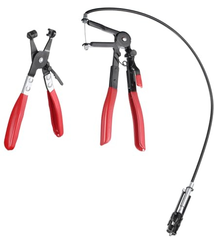 sourcing map 2pcs Hose Clamp Pliers Spring Clips Include Different Hose Clamp Tool for Fuel Coolant Lines Vehicles Automotive Coolant Radiator Heater Water Hose