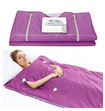 YQVEOT Manta de Sauna, Manta de Sauna calefactora for Adelgazar Corporal, Manta de Sauna ponderada Digital Profesional de 2 Zonas for Mujeres, pérdida de Peso, Sauna de Vapor portátil(Purple)