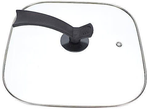 Cabilock Tapa Sarten 30 Cm Cuadrada Transparente de Plástico Orificio Redondo para Desinflado, Adecuado para Olla Eléctrica y Suministros de Cocina