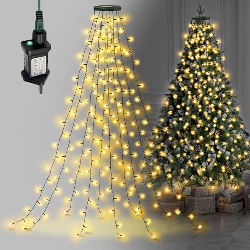 NETTA Christmas Tree Lights 2m x 10 Strands 200 LEDs Fairy Lights for 5ft-7ft Christmas Tree, Decoration String Light for Indoor and Outdoor use - Warm White