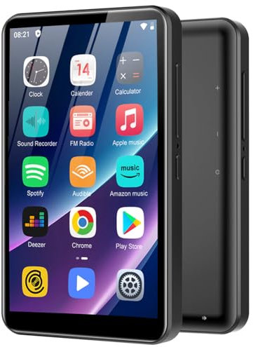 160GB MP3 Player mit Bluetooth und WLAN, 4.02 MP3 Player Spotify, IPS HD Touch Screen mit Lautsprecher, Android13.0 MP4 Player mit tragbarer HiFi-Sound, Audible, Deezer, Amazon Music, Play Store