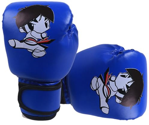 Guantes de artes marciales para niños: guantes de lucha acolchados de espuma transpirable, cierre seguro de gancho y bucle, cuero sintético duradero | Equipo de deportes de combate de tamaño junior pa