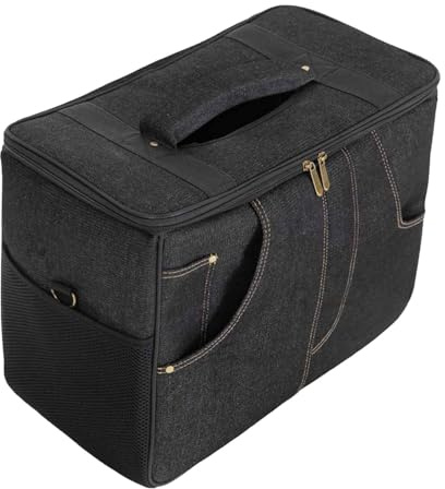 Folpus Aufbewahrungskoffer für Gitarrenverstärker, Lautsprecher-Organizer, Schutztasche, Reisetasche, Gigbag für Bühnen-, Musik- und DJ-Equipment, Schwarz, 40 X 30 X 18 Cm