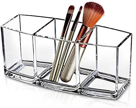 Kompassswc Kosmetik Organizer glasklar Acryl Kosmetikpinsel Behälter Lippenstift Schminkpinsel Aufbewahrungsbox Schmuckkästchen 245G