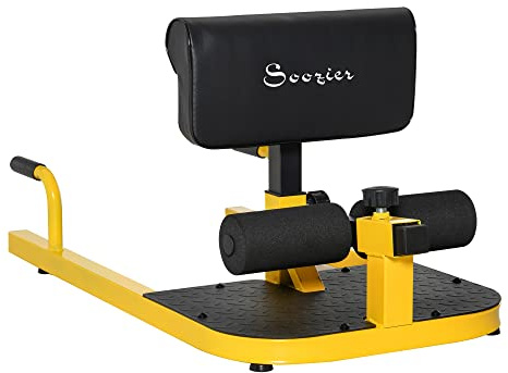 Soozier 3-in-1 Padded Push Up Sit Up Deep Sissy Squat Machine Home Gym Fitness Equipment, Yellow