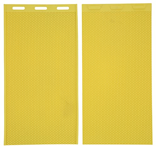 Duokon 2Pcs Bienenwachsformen, Flexible Bienenwachs-Pressblätter DIY Gummi-Bienenwachs-Foundationsblätter Presse-Prägemaschine Gelb 17.3x9.1in