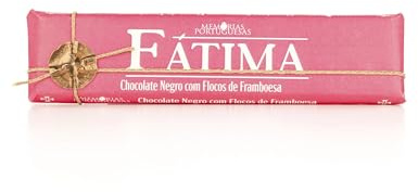 Tableta de Chocolate Negro con Frambuesas Fátima - 300 g - Chocolate Sin Gluten - Tableta de Chocolate, Frambuesas y Azúcar - Textura Suave y Cremosa - Producto Gourmet de Origen Portugués