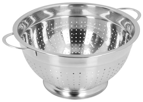 Colador de Metal con Asa, Colador de Frutas y Pasta, Cesta de Cocina, Colador de Alimentos, Colador de Acero Inoxidable, Colador de Cocina Multiusos, (26CM)