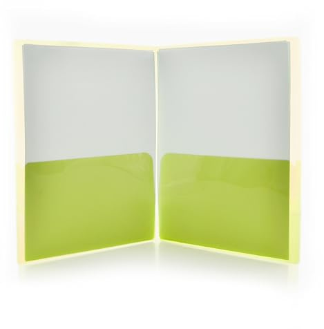 Präsentationsmappe mit personalisierbarem Kartenfach – 2 große Fächer für Ihre Dokumente im Format A4 und Folio für bis zu 50 Blatt – 100 % recycelbares Material von Office Box (gelb)