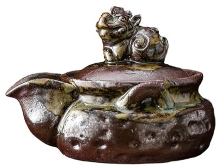 270 ml / 9 oz poterie brute chinoise pot de minerai original fait main rétro service à thé au feu de bois - bouteille