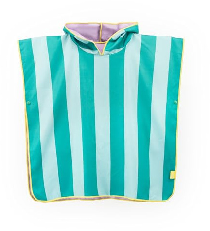 Quut – Badeponcho Kinder Lagune – 60 x 60 cm – Super saugfähige Mikrofaser – Schnelltrocknend & sandfrei – Kompakt, leicht & pflegeleicht – Waschbar bei 30 °C